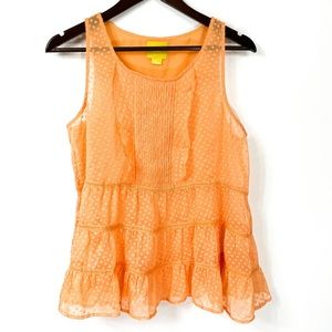 Anthropologie Maeve Ruffled Sleeveless Tank